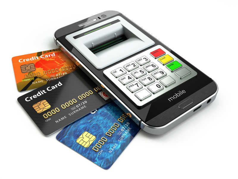信用卡和手机银行概念