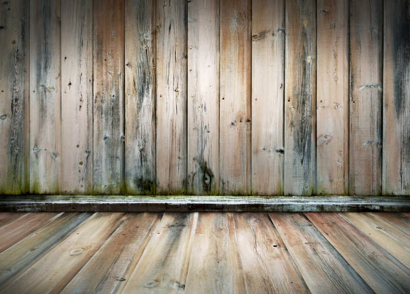 有着复古的木制背景的墙和地板