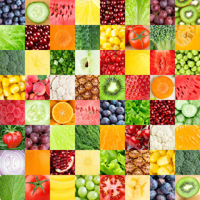 健康新鲜水果和蔬菜