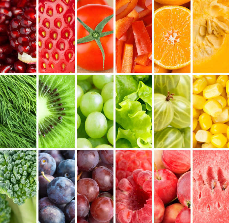 新鲜健康的水果和蔬菜
