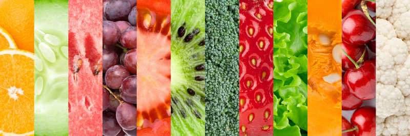 健康的蔬菜与水果