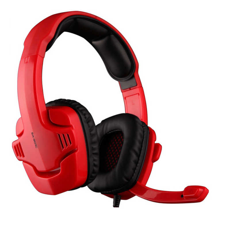 红色游戏专用带耳麦头戴式耳机