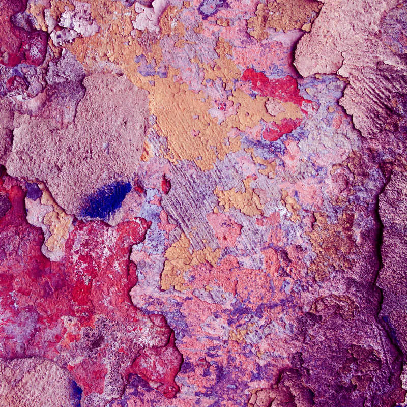 紫色老旧水泥墙