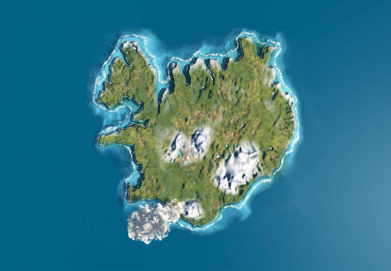 冰岛火山海岛