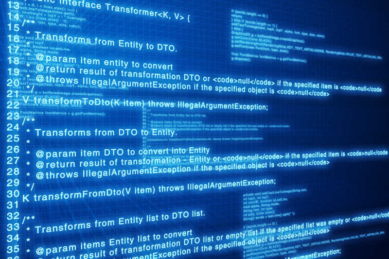 蓝色屏幕背景的代码编程