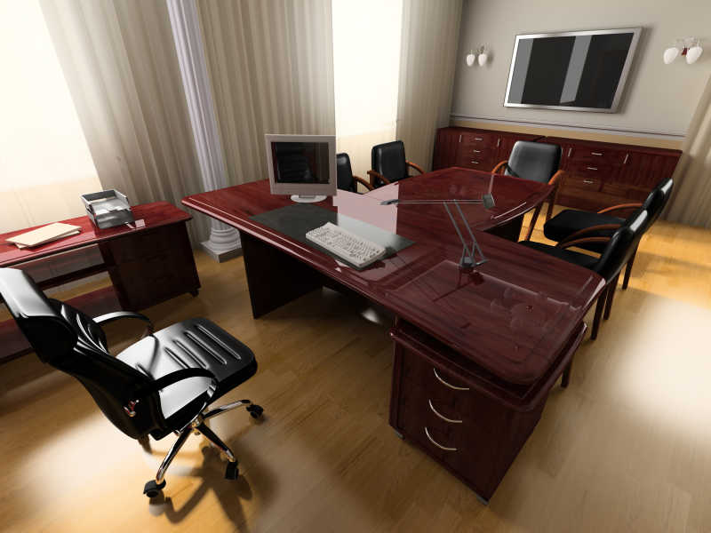 现代化的室内办公室装修三维设计
