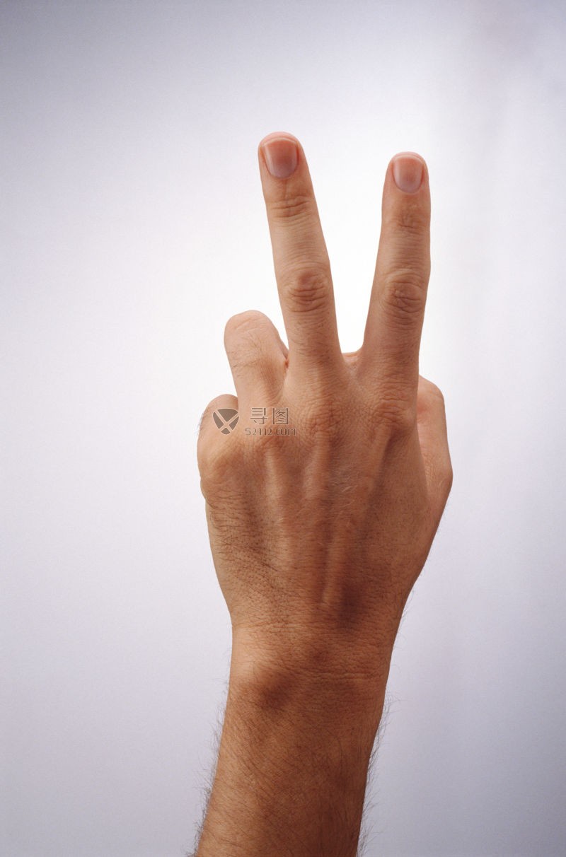 聋哑人字母V手语