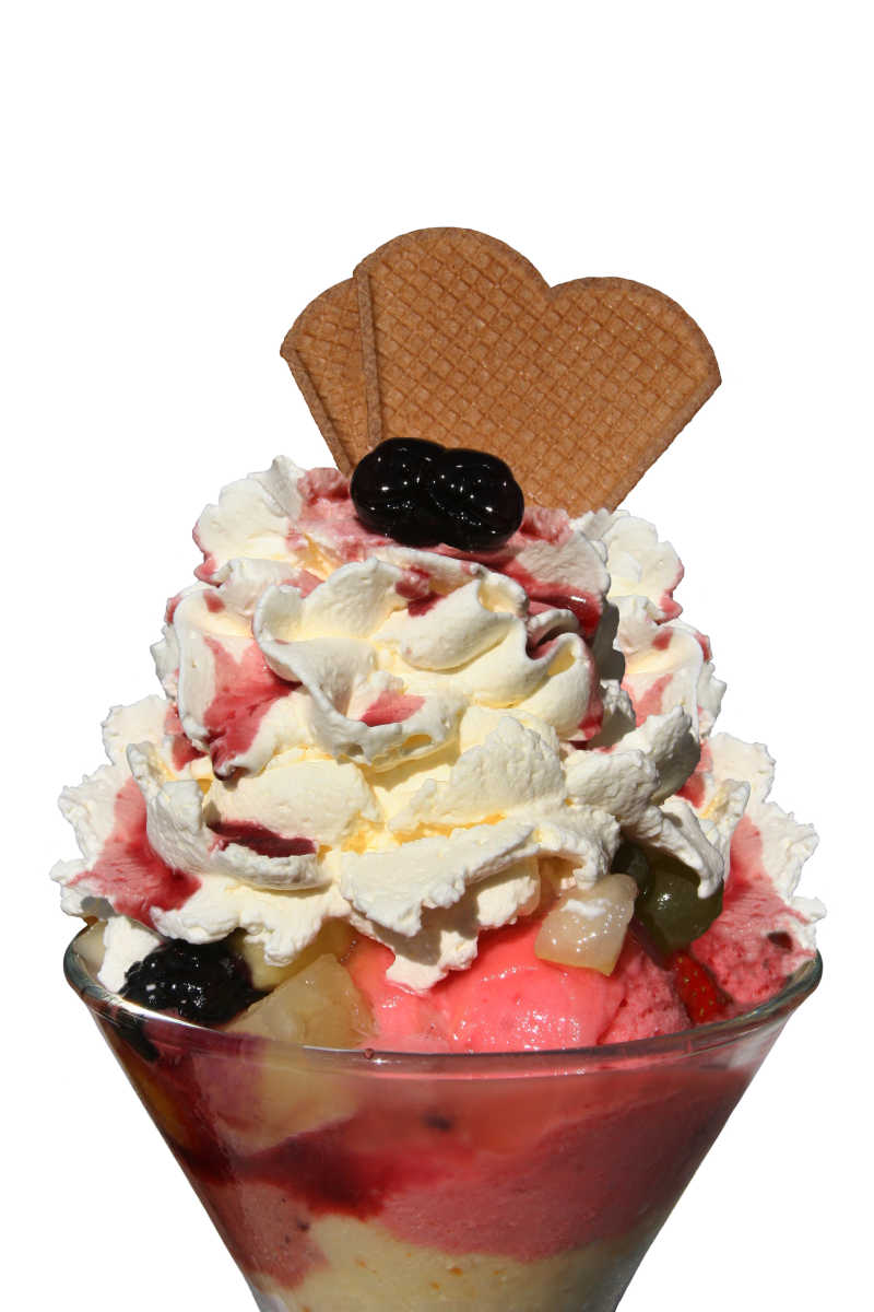 美味的草莓奶油冰淇淋