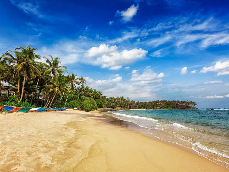 斯里兰卡海滩度假风景