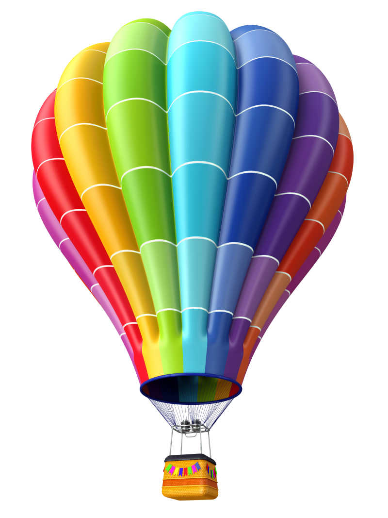 彩虹色的热气球