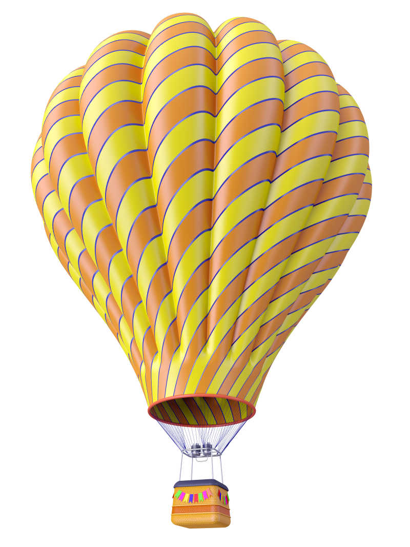 黄色条纹的热气球