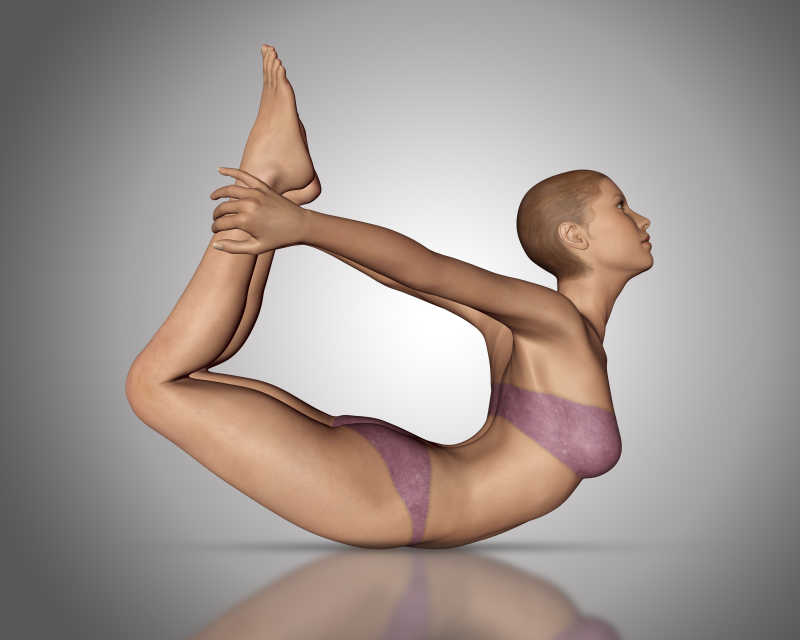 三维模型模拟女人瑜伽姿势
