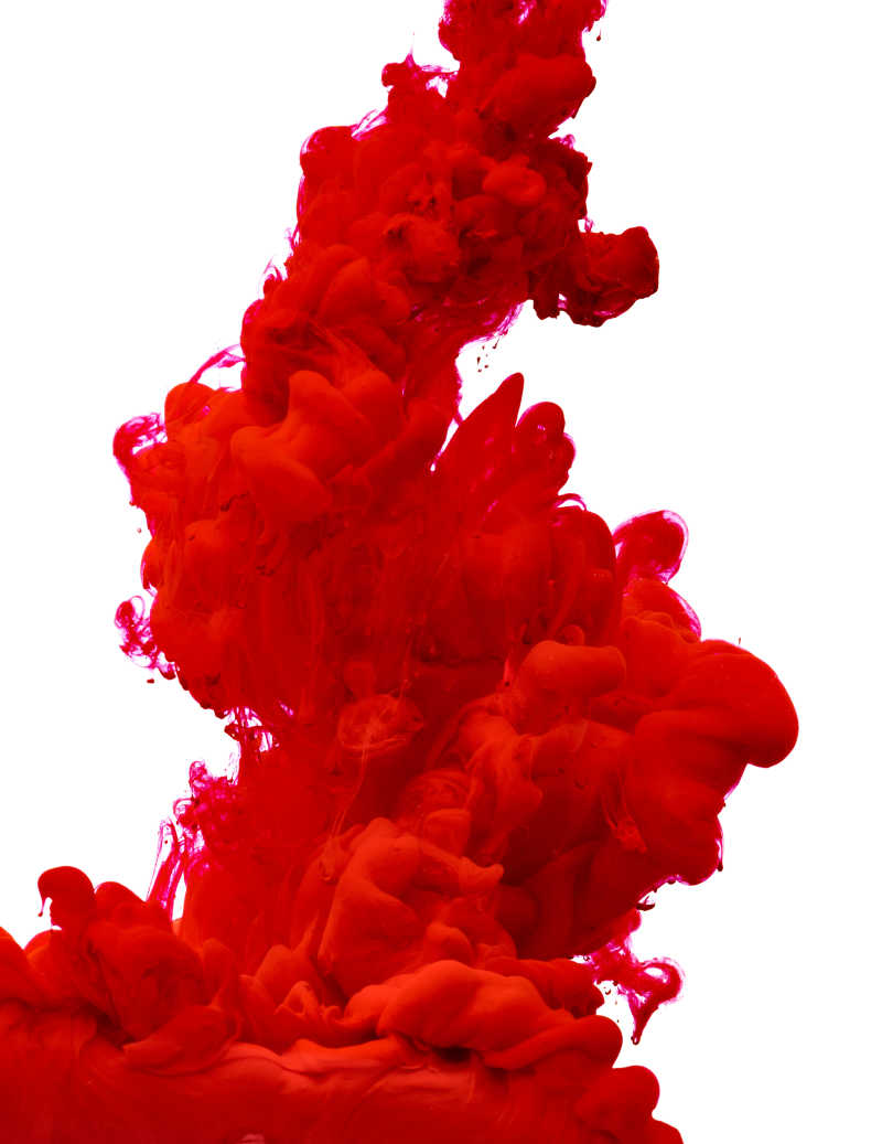 红色的水彩画颜料