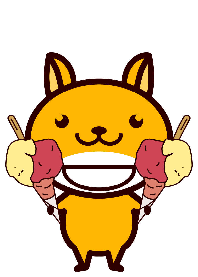 拿着冰淇淋的黄色动物漫画