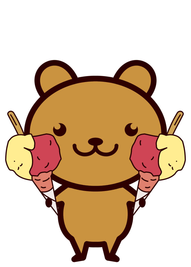 拿着冰淇淋的卡通小熊