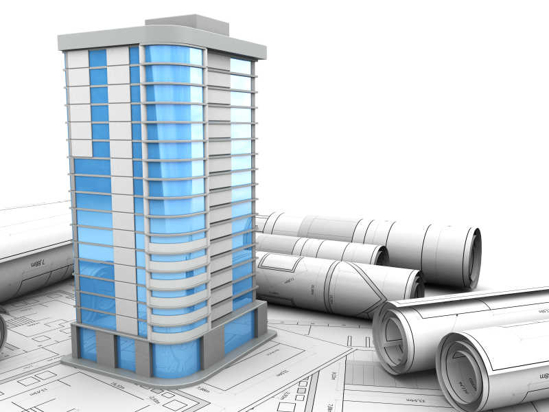 建筑设计概念的三维模型