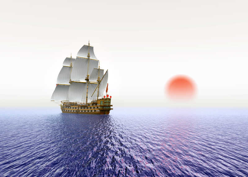3d红日帆船
