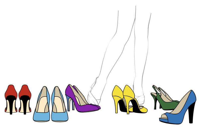女人高跟鞋的插画