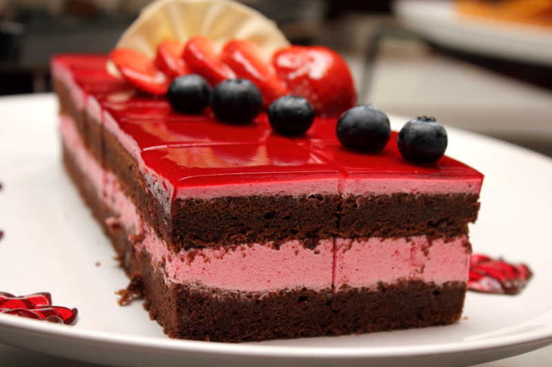 美味的草莓草莓蛋糕加果冻草莓