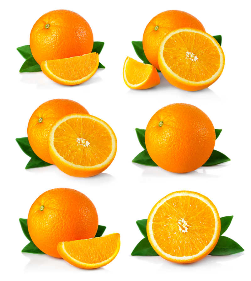 不同的橙子切片