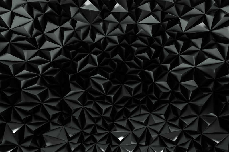 黑色的多边形立体抽象纹理背景