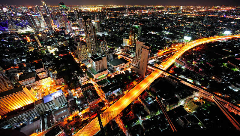 曼谷城市的美丽夜景