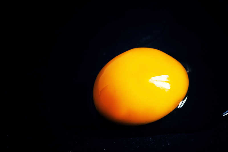 在黑暗的背景下的蛋黄