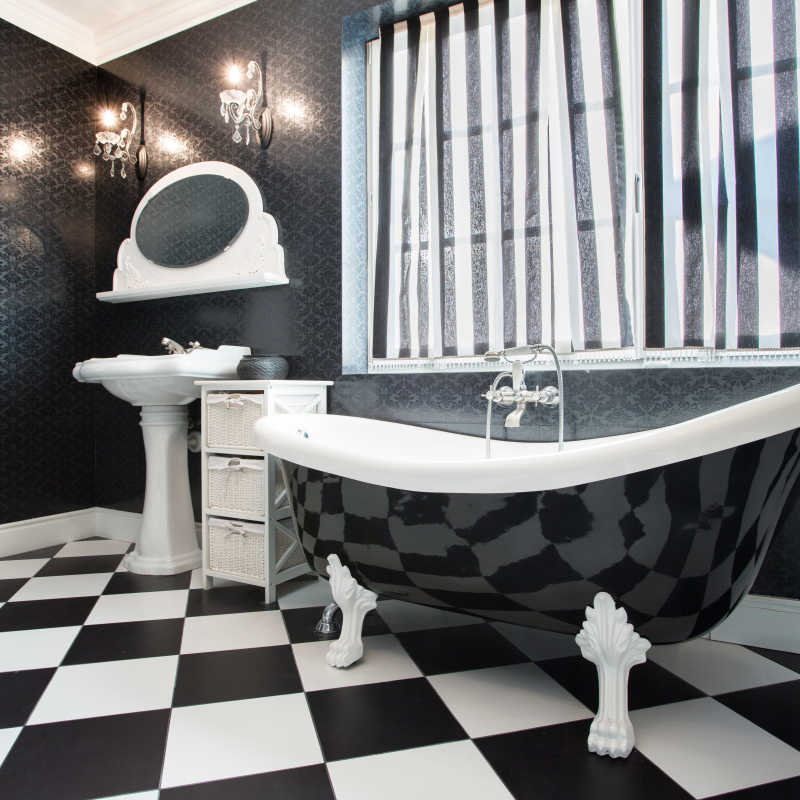 现代黑白主题高档浴室设计