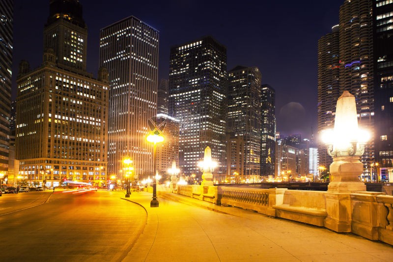 美丽的芝加哥夜景