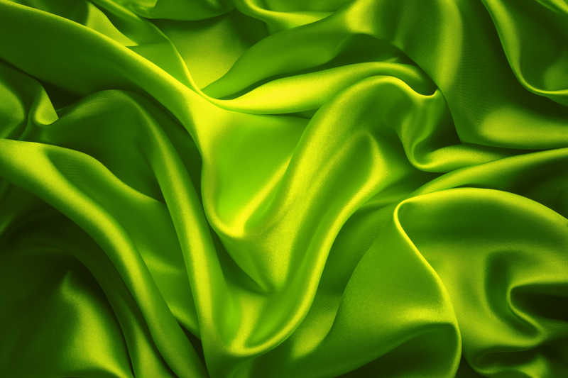 绿色波浪丝绸