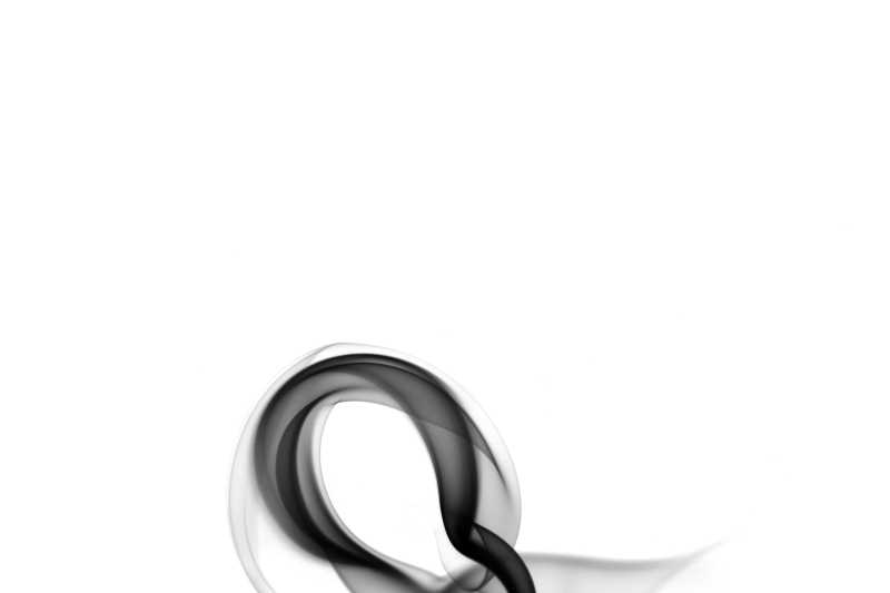 白色背景上漂亮的黑色烟雾