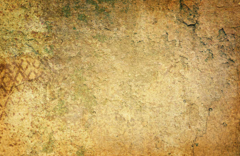 破旧的黄色泥泞墙面纹理背景