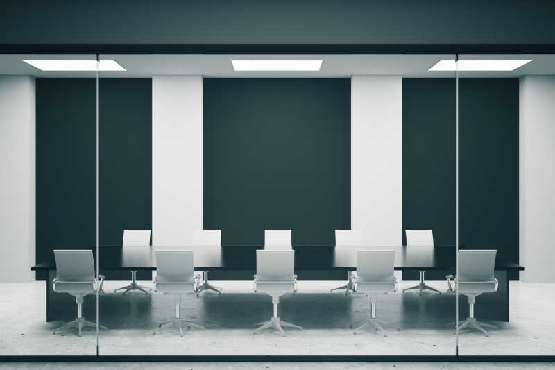 会议室里的黑色墙壁