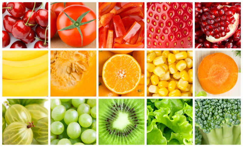 水果和蔬菜的拼图