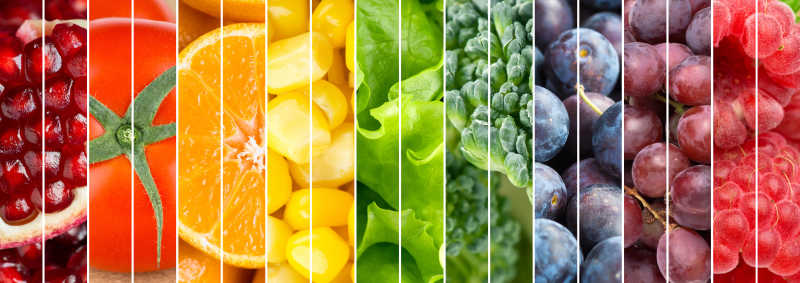 水果和蔬菜拼图背景