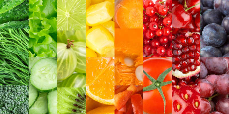 各种新鲜健康的蔬菜与水果