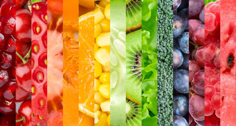 健康的水果和蔬菜背景