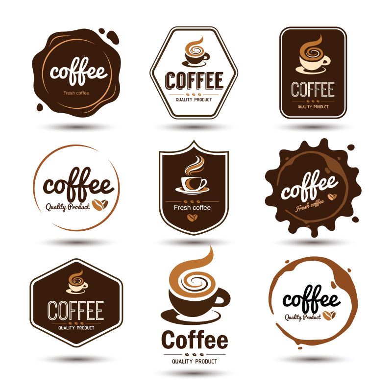 矢量的咖啡徽章设计