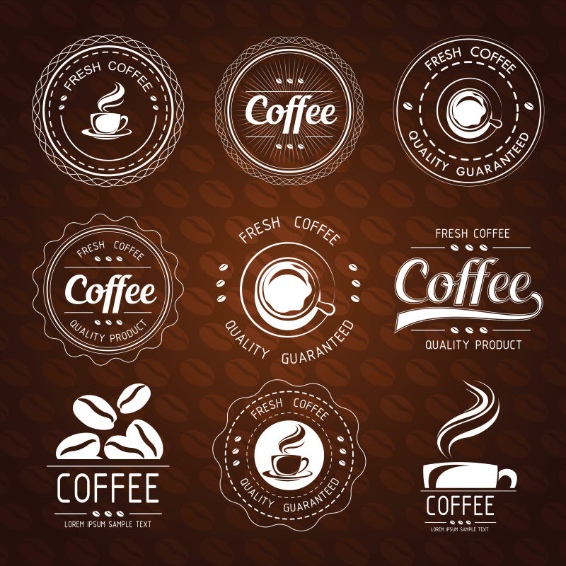 创意的矢量咖啡标签设计