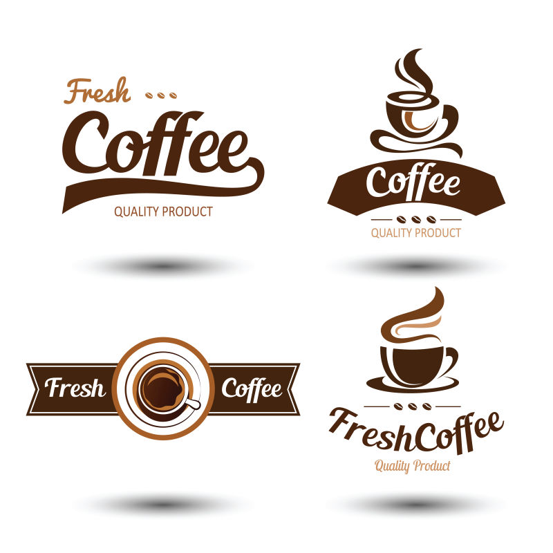 矢量的咖啡主题标签设计