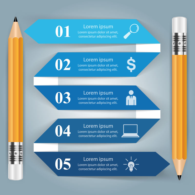 矢量的铅笔图案信息表设计