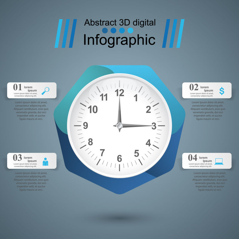 矢量的蓝色表盘图案营销方案
