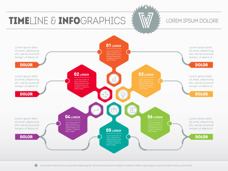 创意几何矢量信息图表模板