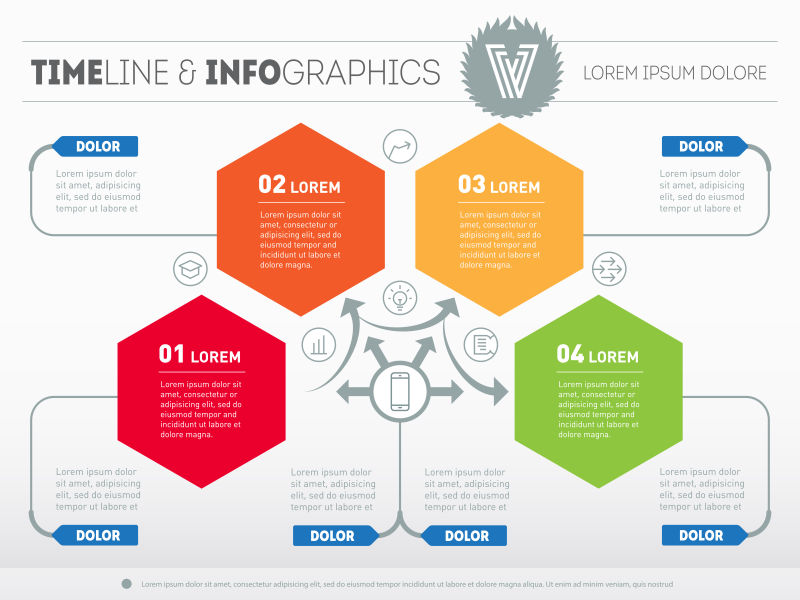 有四种信息的矢量信息图表模板