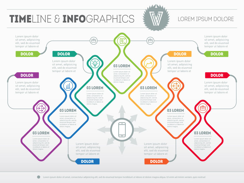 几何设计元素的矢量信息图表模板