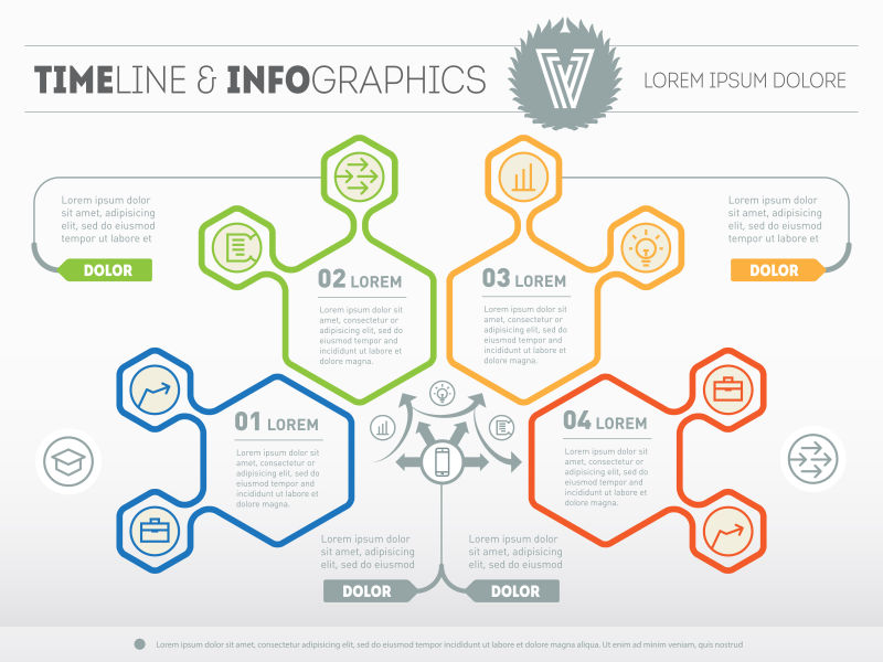 创意矢量几何信息图表设计模板