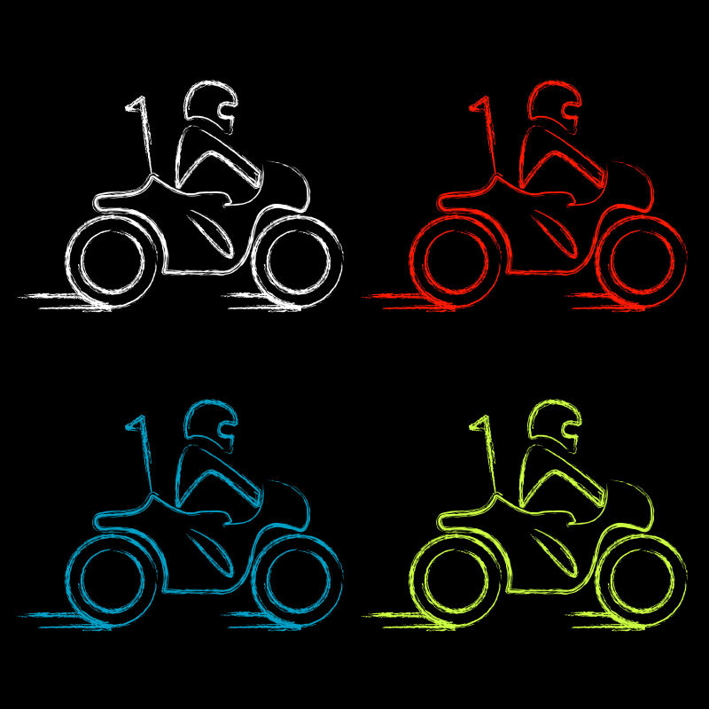矢量骑摩托车设计图案