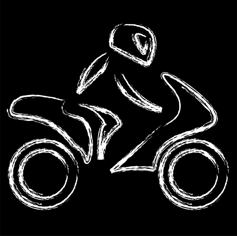 矢量骑摩托车图标的设计