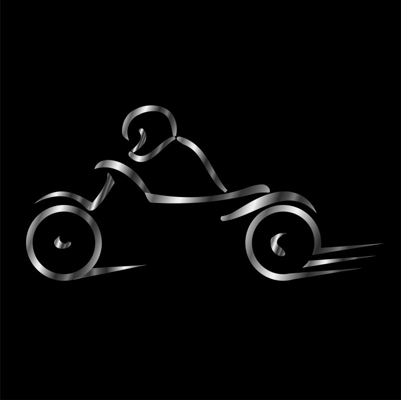 黑色背景上矢量摩托车图标设计