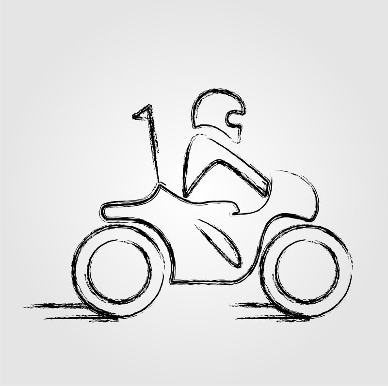 矢量骑摩托车图标设计